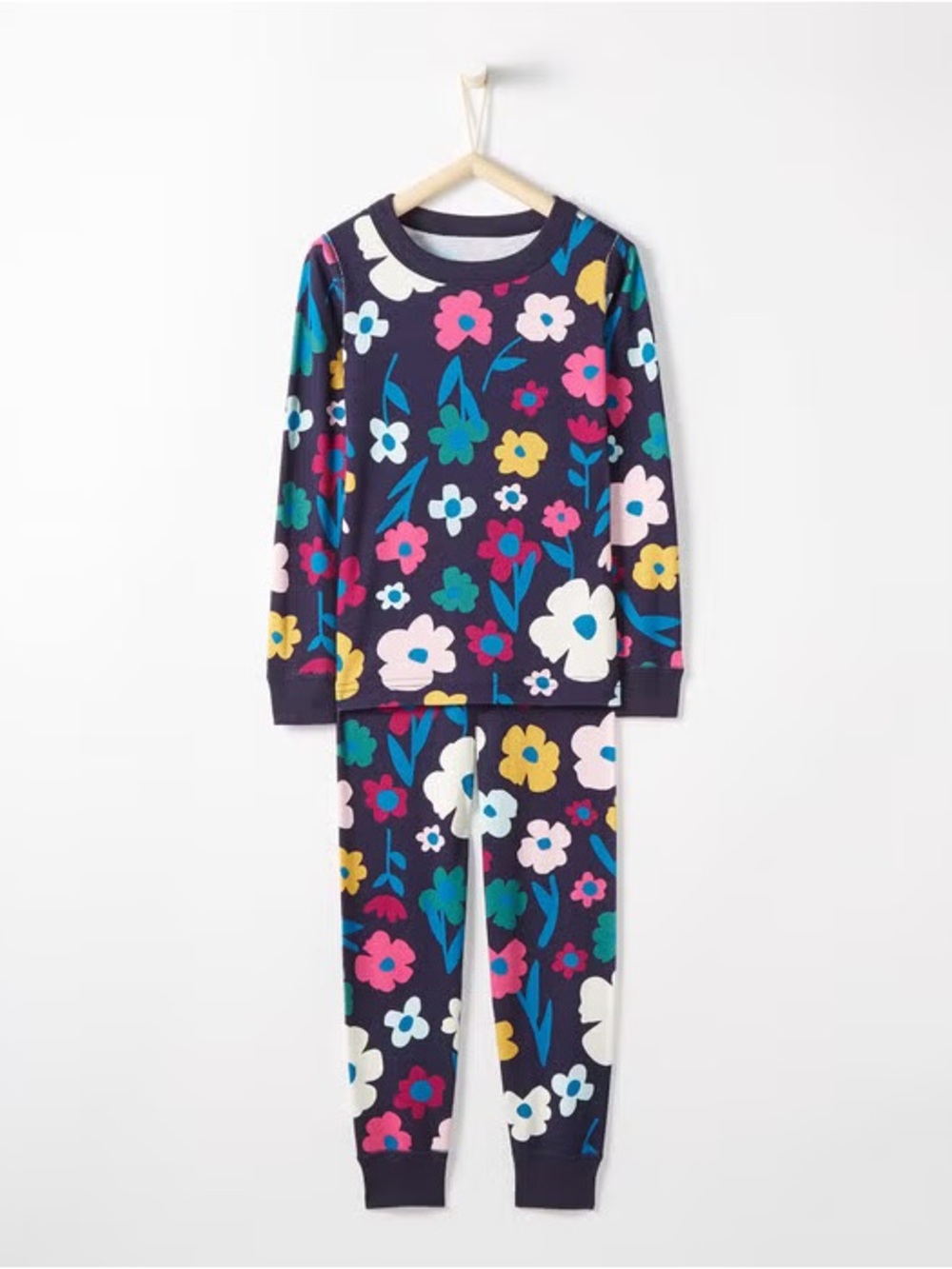 Hanna Andersson Girl’s Pajama Set Winter Blooms Print Size 5